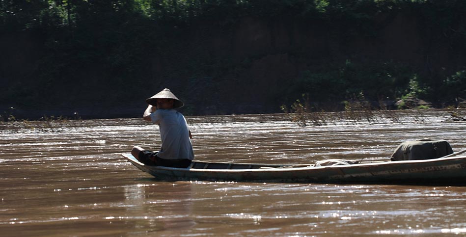 Fischer auf einem Fluss